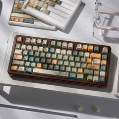 Urelab Osmanthus Oolong PBT Keycap Set | Cherry Profile | Aesthetic Floral Keycaps