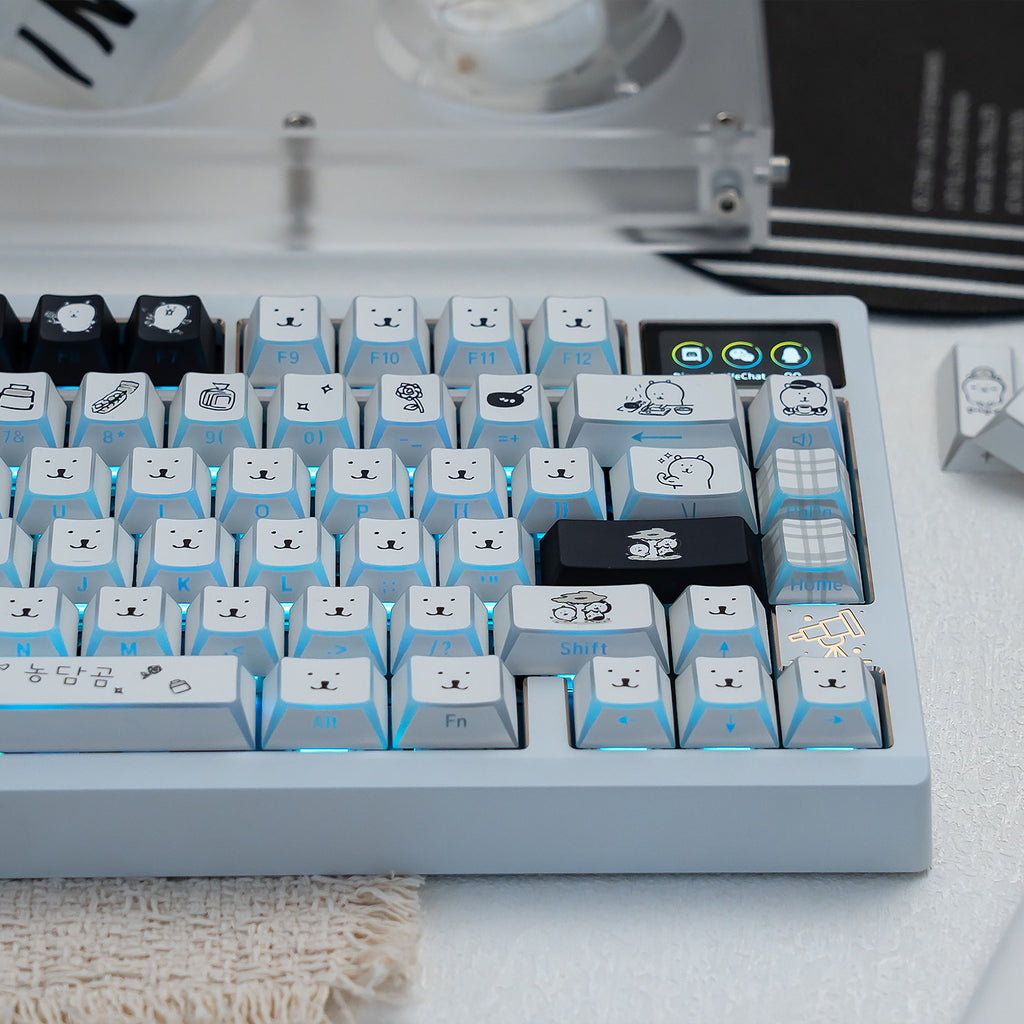 Cherry Self-mocking Bear - Folded Shadow Keycaps BPT set