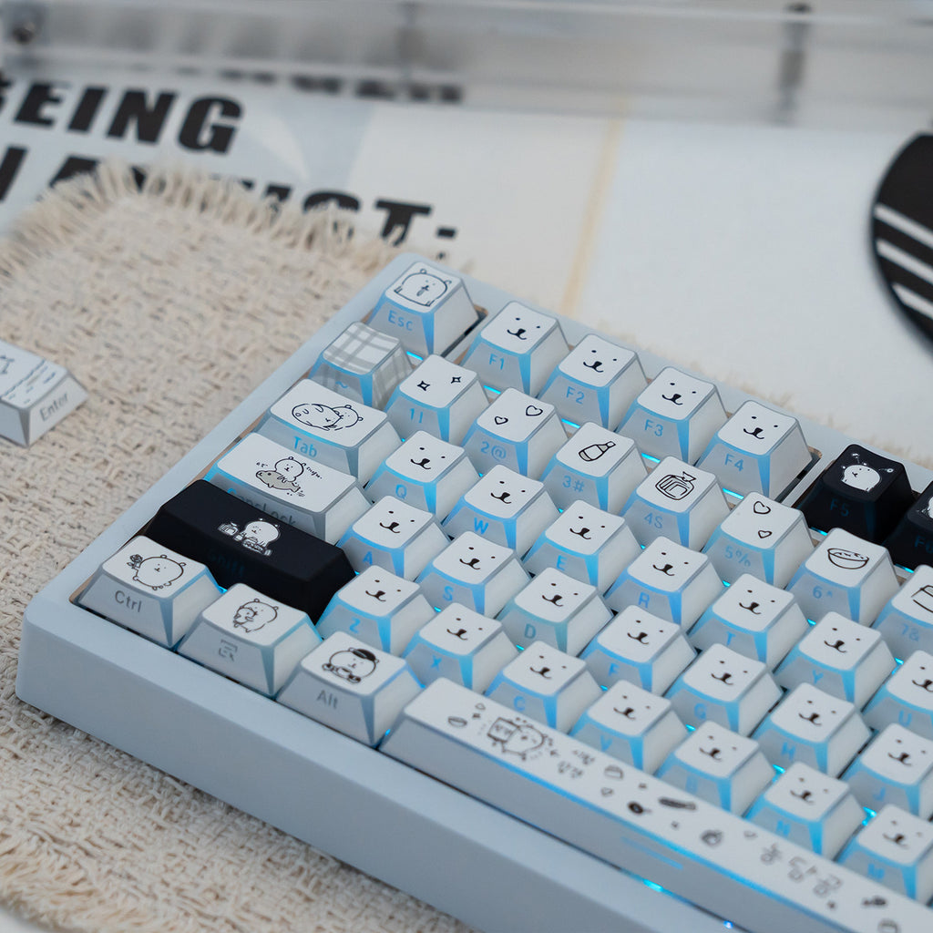 Cherry Self-mocking Bear - Folded Shadow Keycaps BPT set