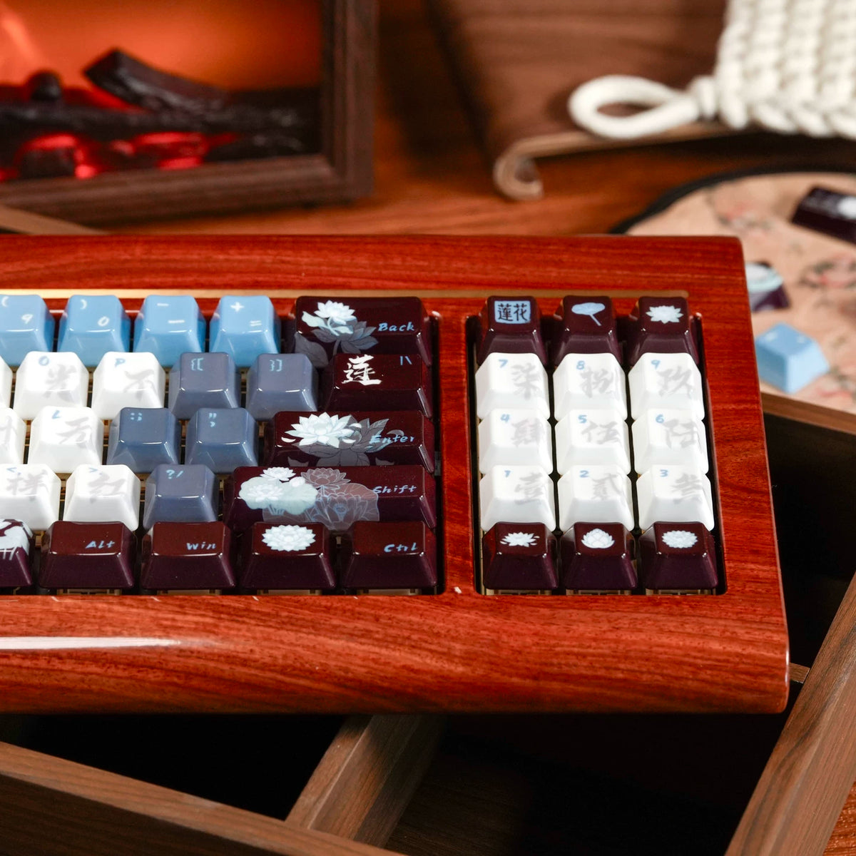 URE x XVX Ceramic Lotus Keycap Set | Cherry Profile PBT Dye-Sub Keycaps