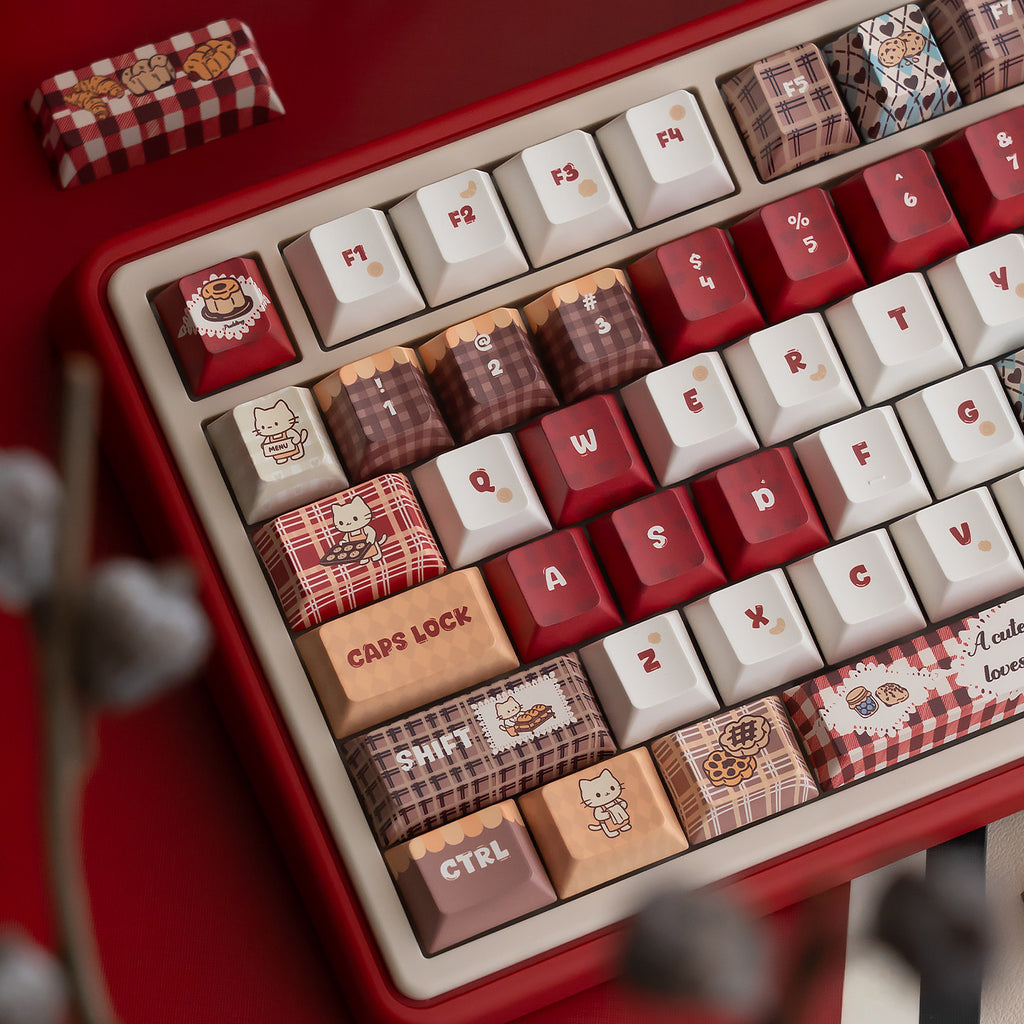 UR82 Baking Cat Red Three-Mode Mechanical Keyboard
