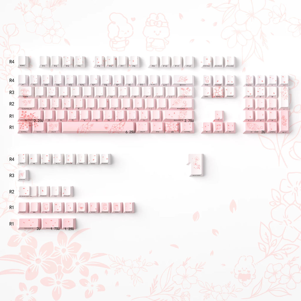 Urelab Floral Rabbit Journey Keycap Set