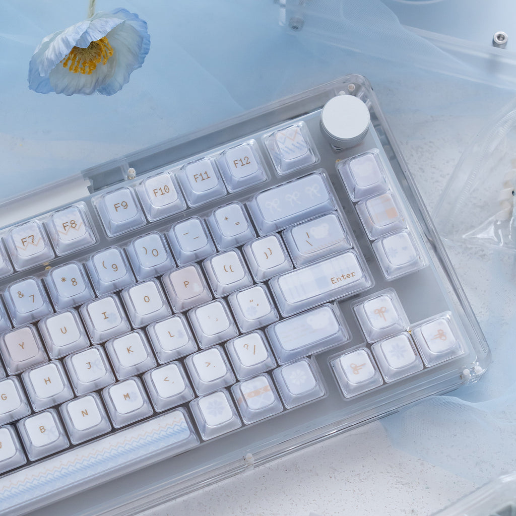 Urelab Winter Letter Dual-Layer Pudding Keycap Set