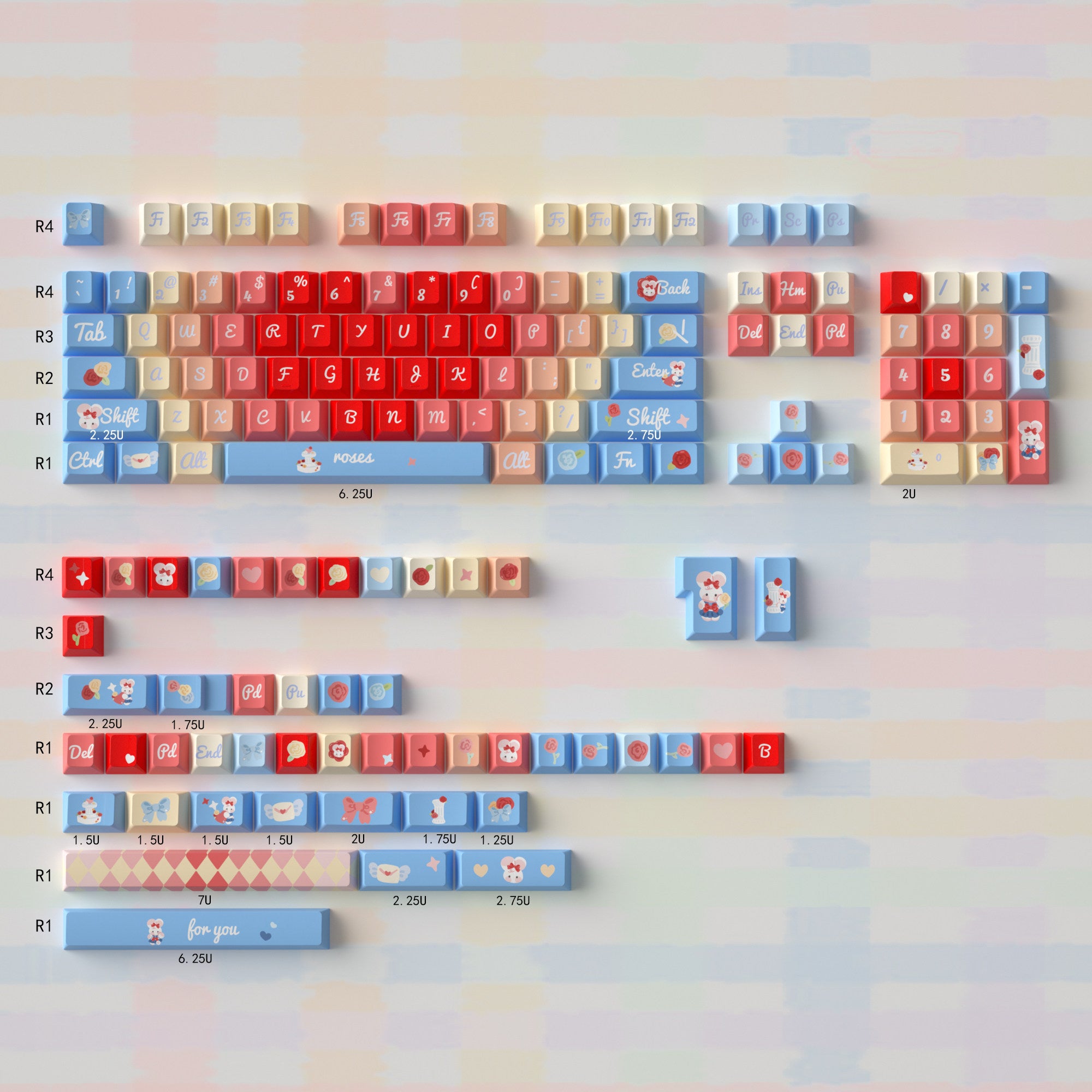 Urelab Rose Poem Keycap Set