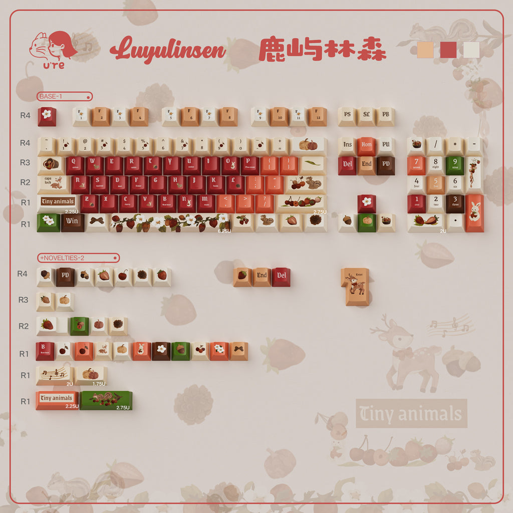 Urelab Forest Critters Keycap Set