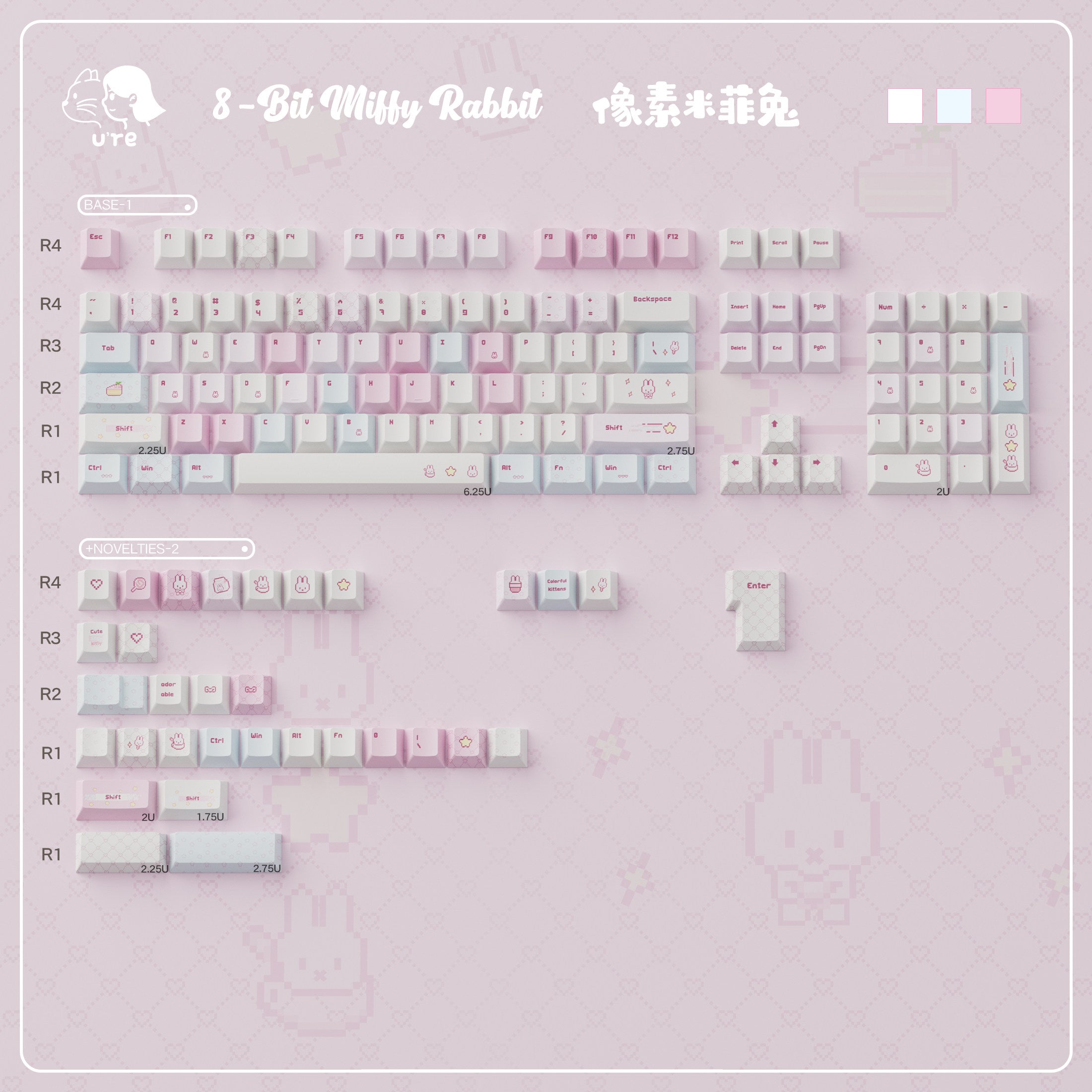 Urelab Miffy Keycap Set