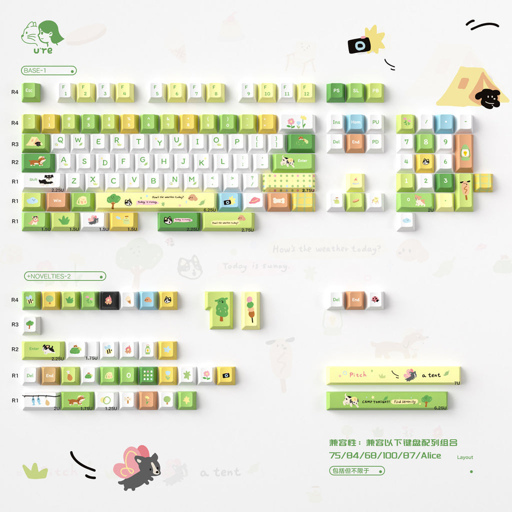 Urelab Mountain Camping Keycap Set
