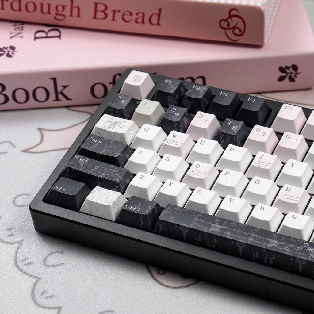 Urelab Black Veil Pink Cheeks Keycap Set