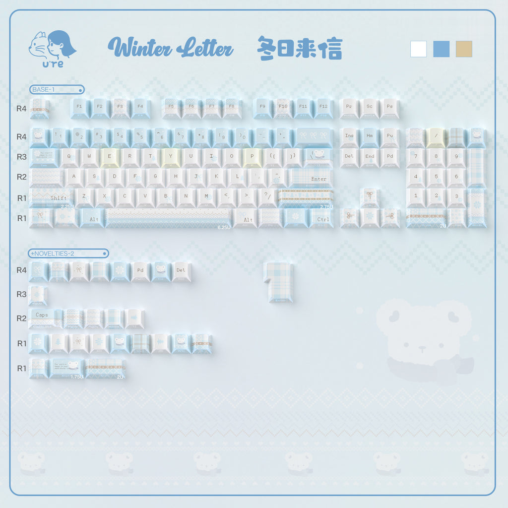 Urelab Winter Letter EdgeLit Keycap Set