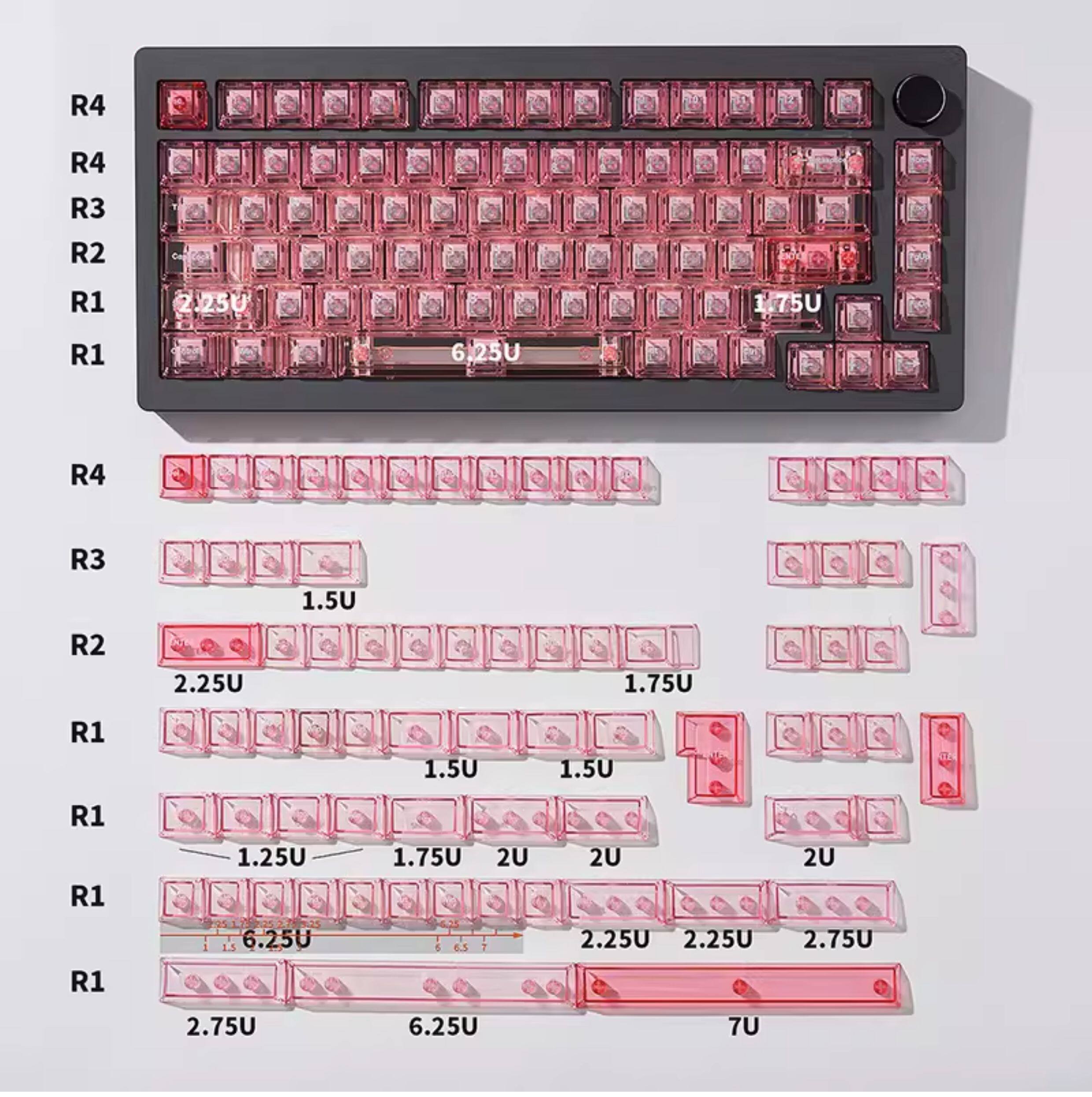 Urelab Agate Pink Keycap Set