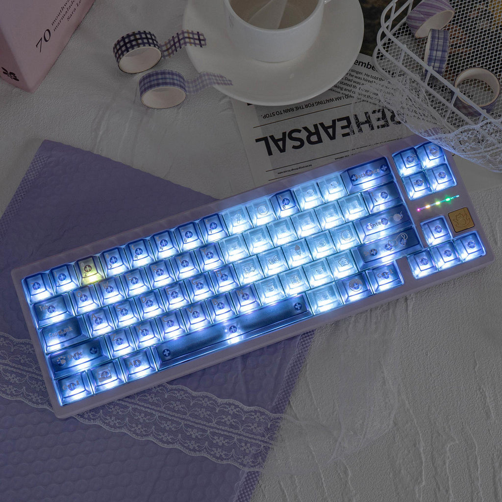 Urelab Purple Mist Transparent Keycap Set