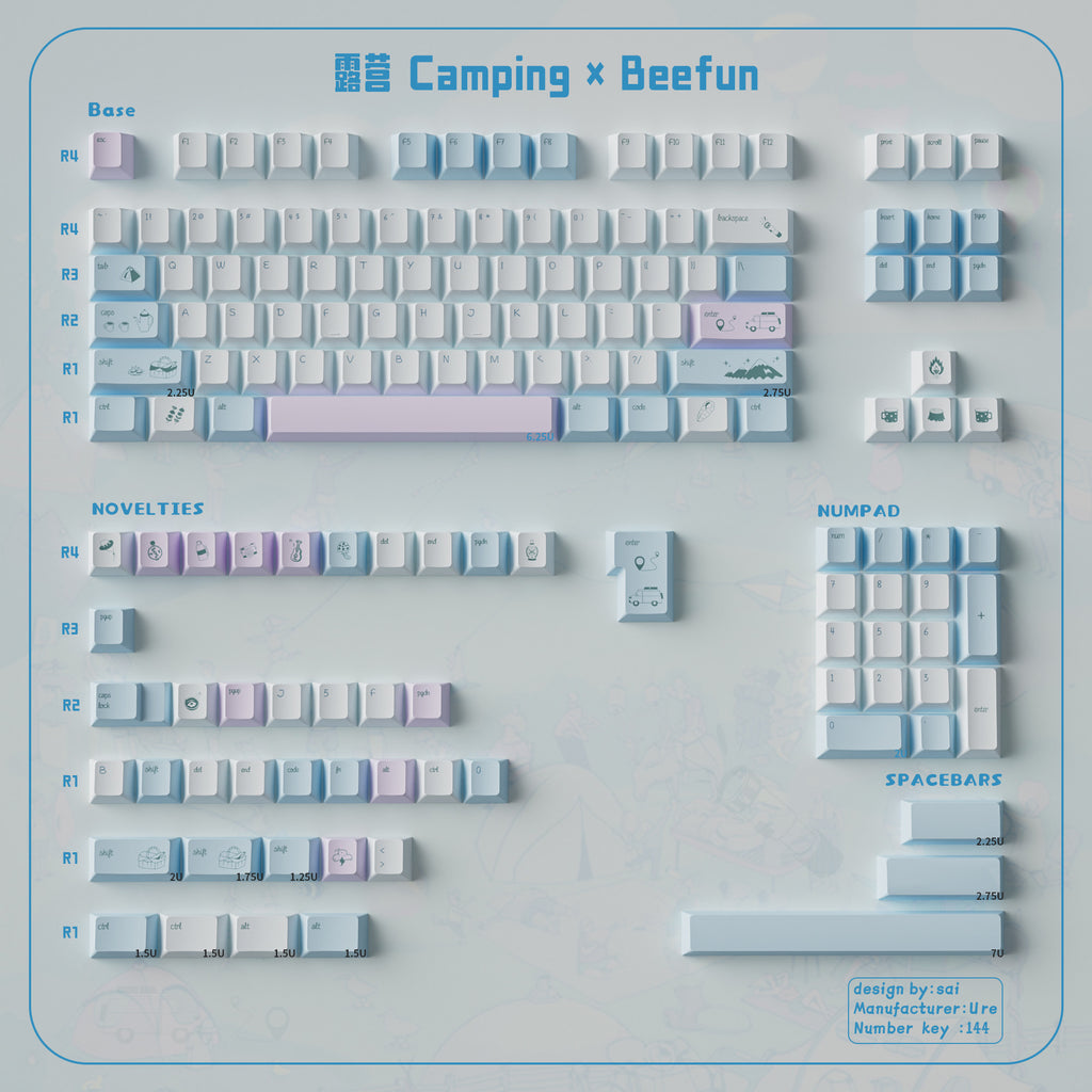 Urelab Camping × Beefun Keycap Set