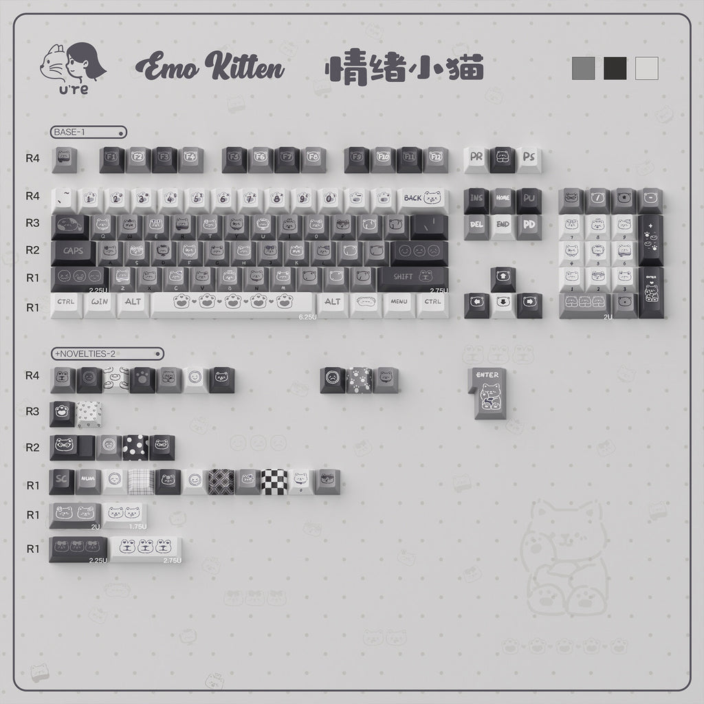 Urelab Emo Kitty Keycap Set