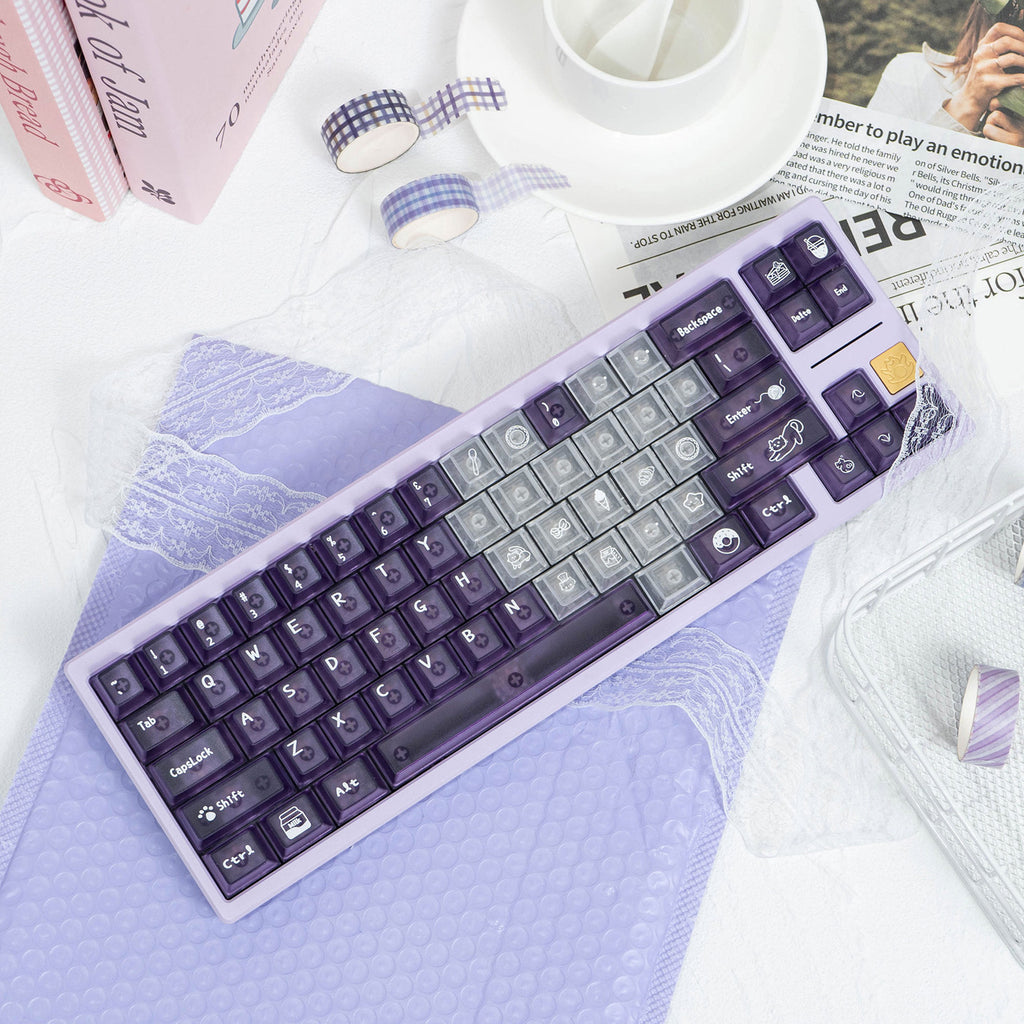 Urelab Purple Mist Transparent Keycap Set
