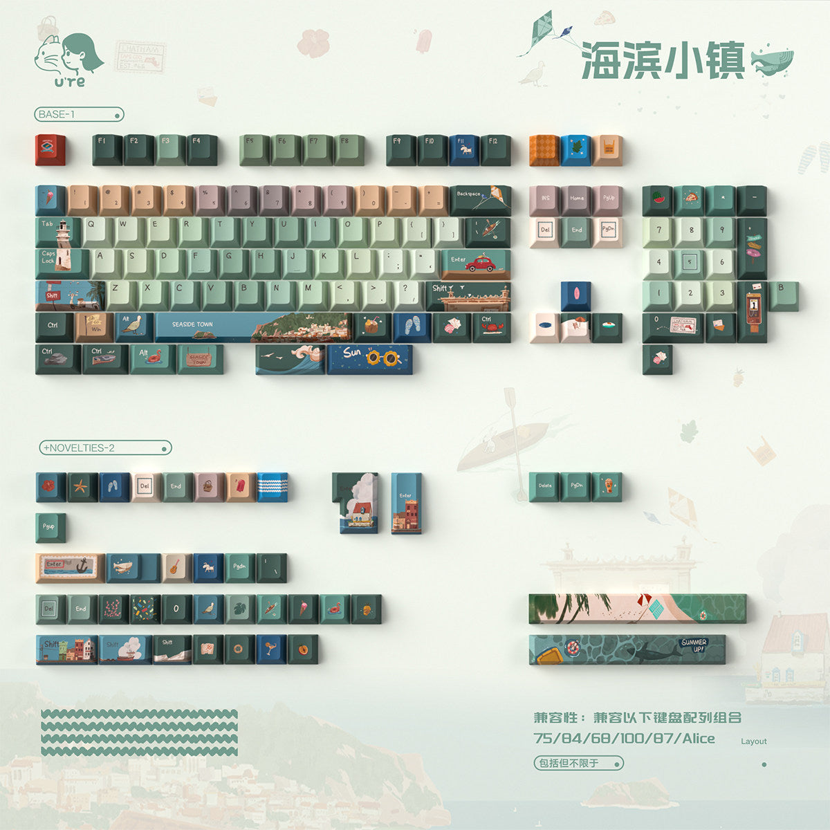 Urelab Seaside Town Keycap Set