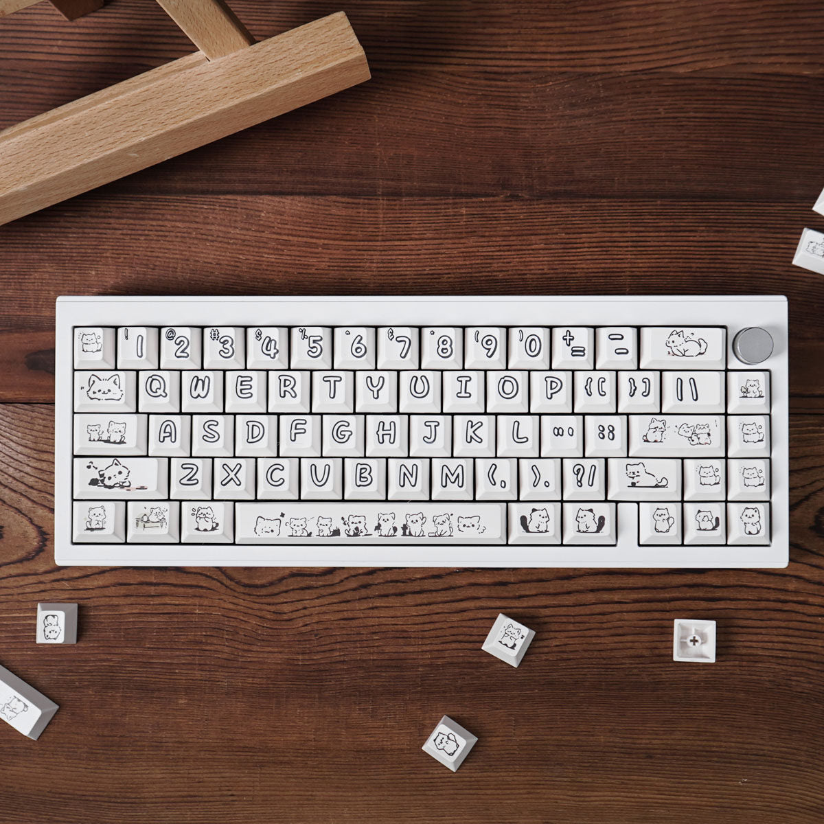 Urelab Doodle Cat Keycap Set
