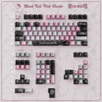 Urelab Black Veil Pink Cheeks Keycap Set