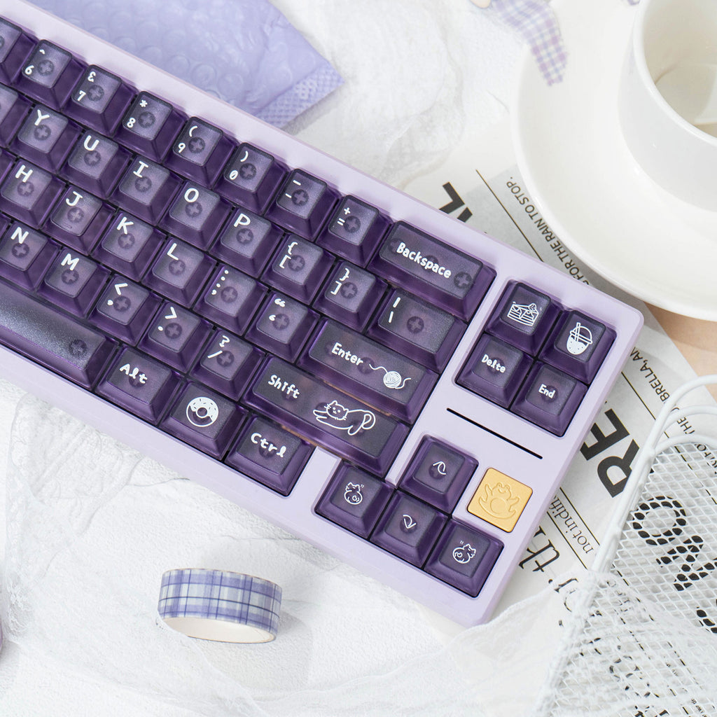 Urelab Purple Mist Transparent Keycap Set