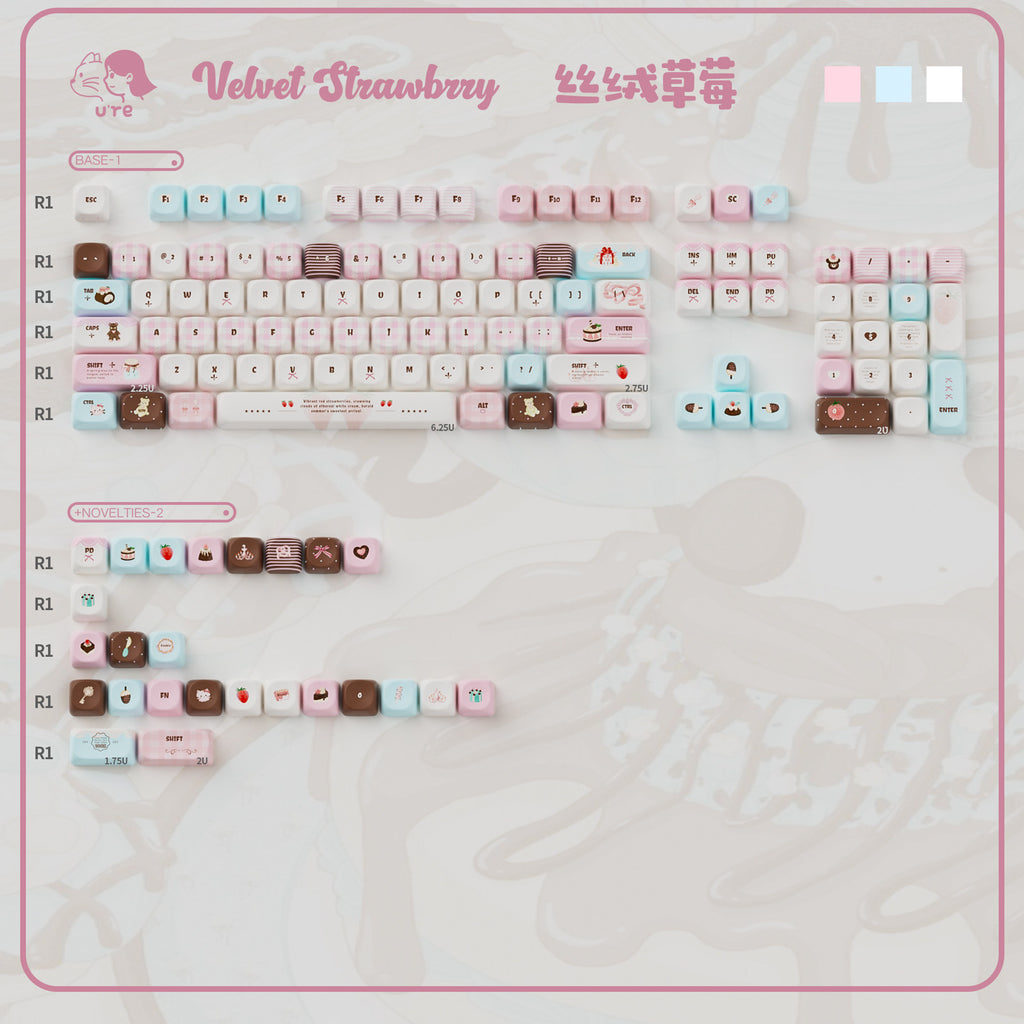 Urelab Silk Strawberry Keycap Set
