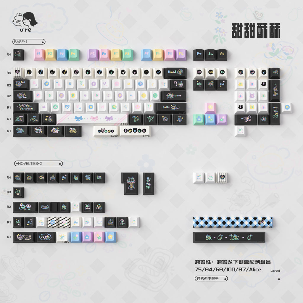 Urelab Sweet & Crispy Keycap Set