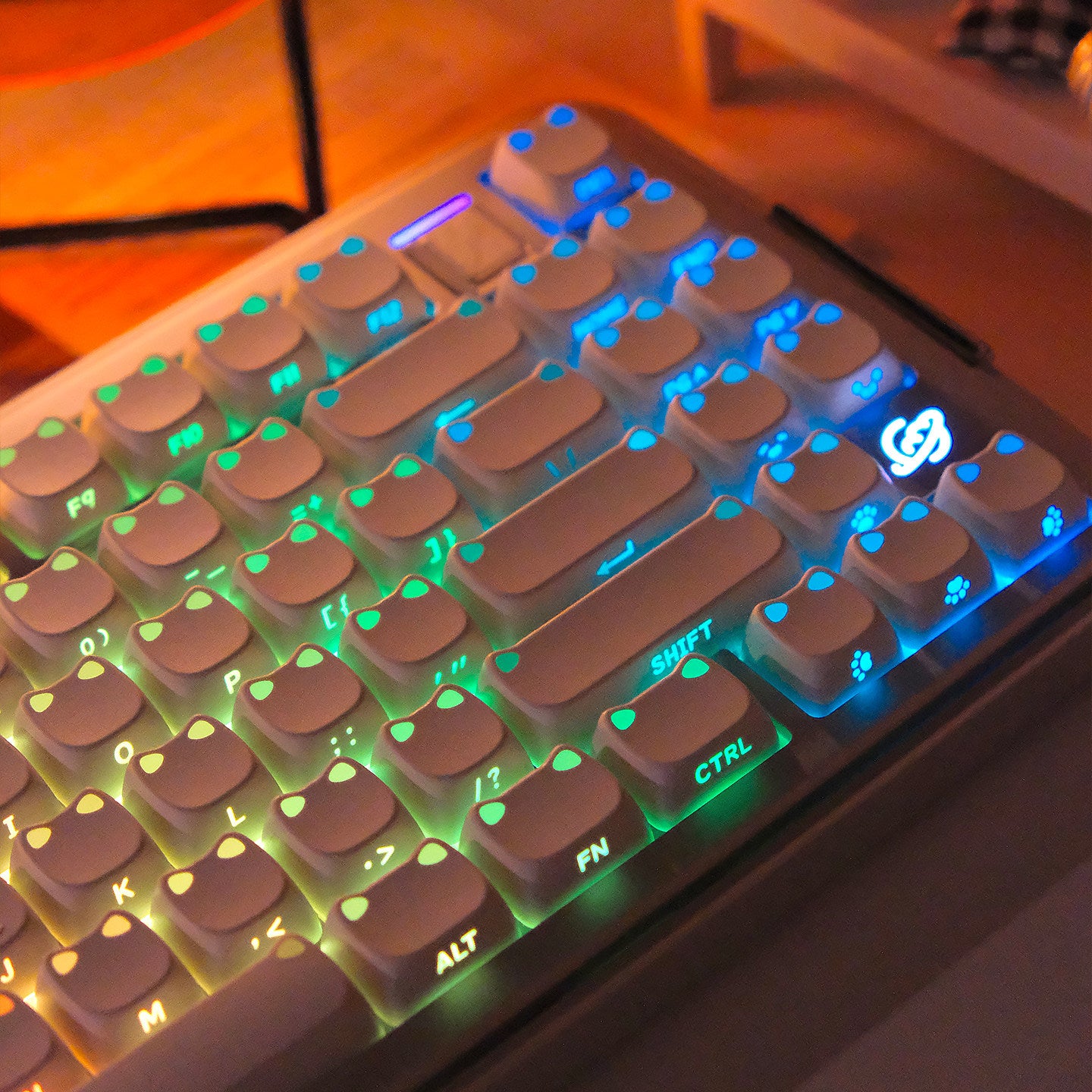 Urelab Lumière Cat Keycap Set — Glowing Cat Edition