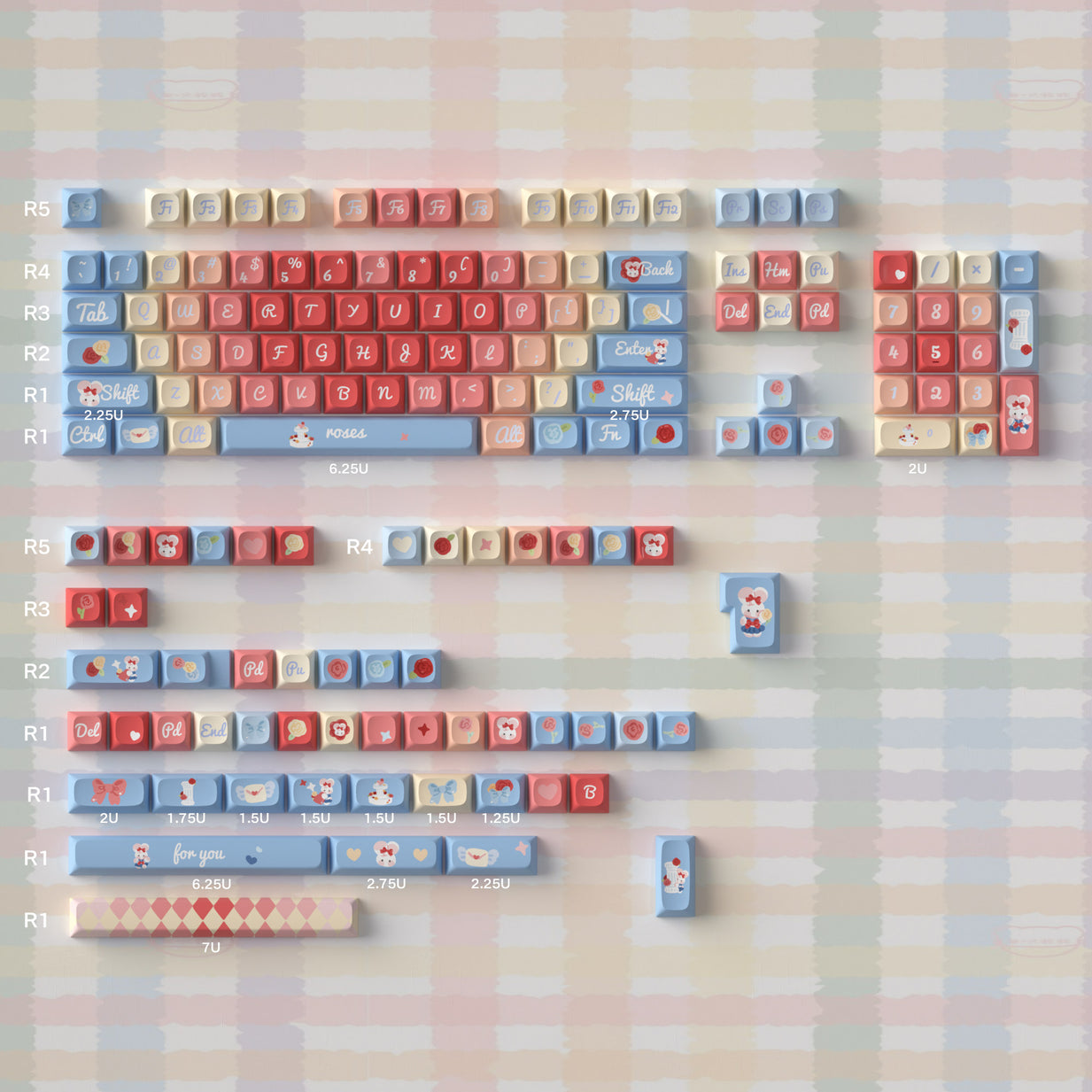 Urelab Rose Poem Keycap Set