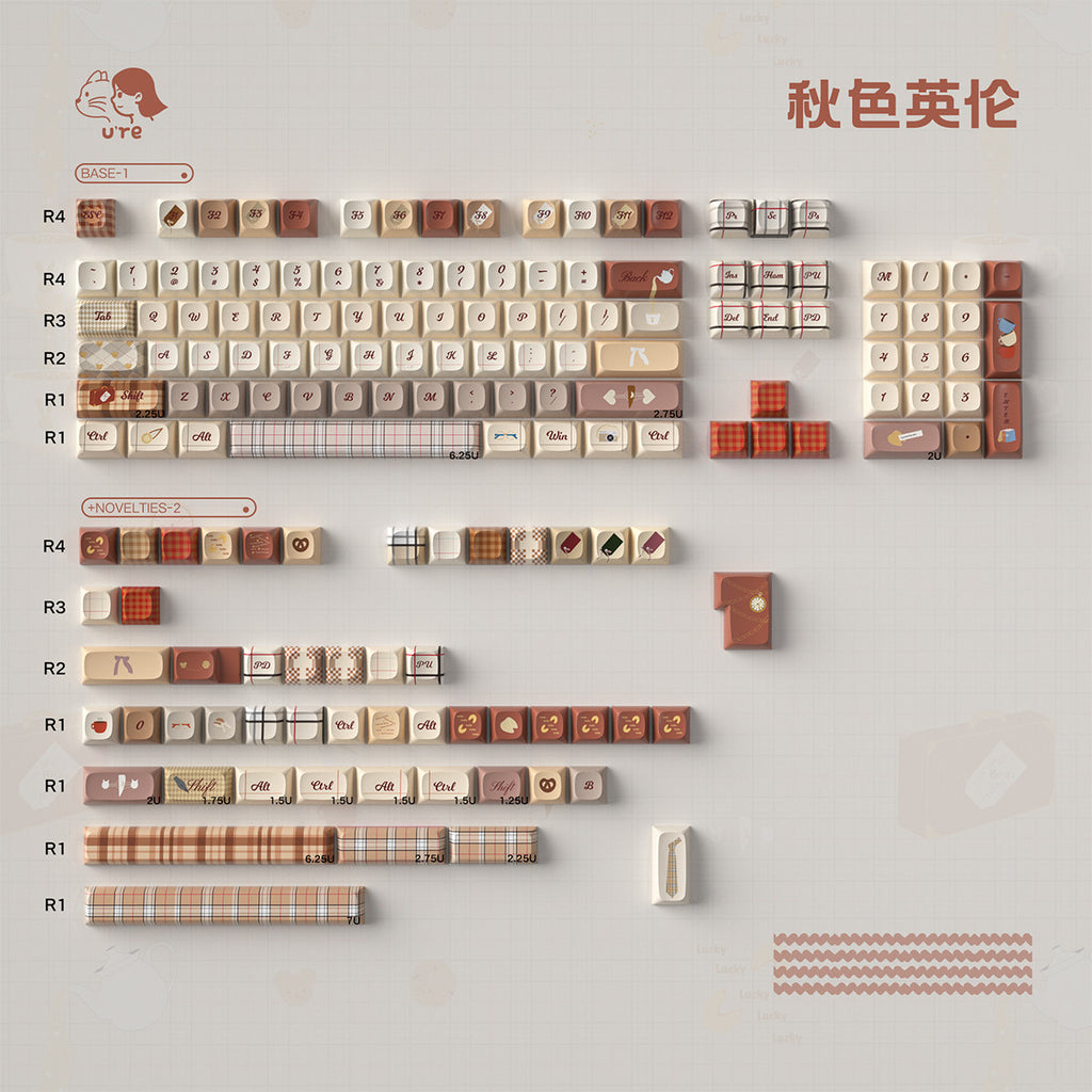 Urelab Autumn British Style Keycap Set
