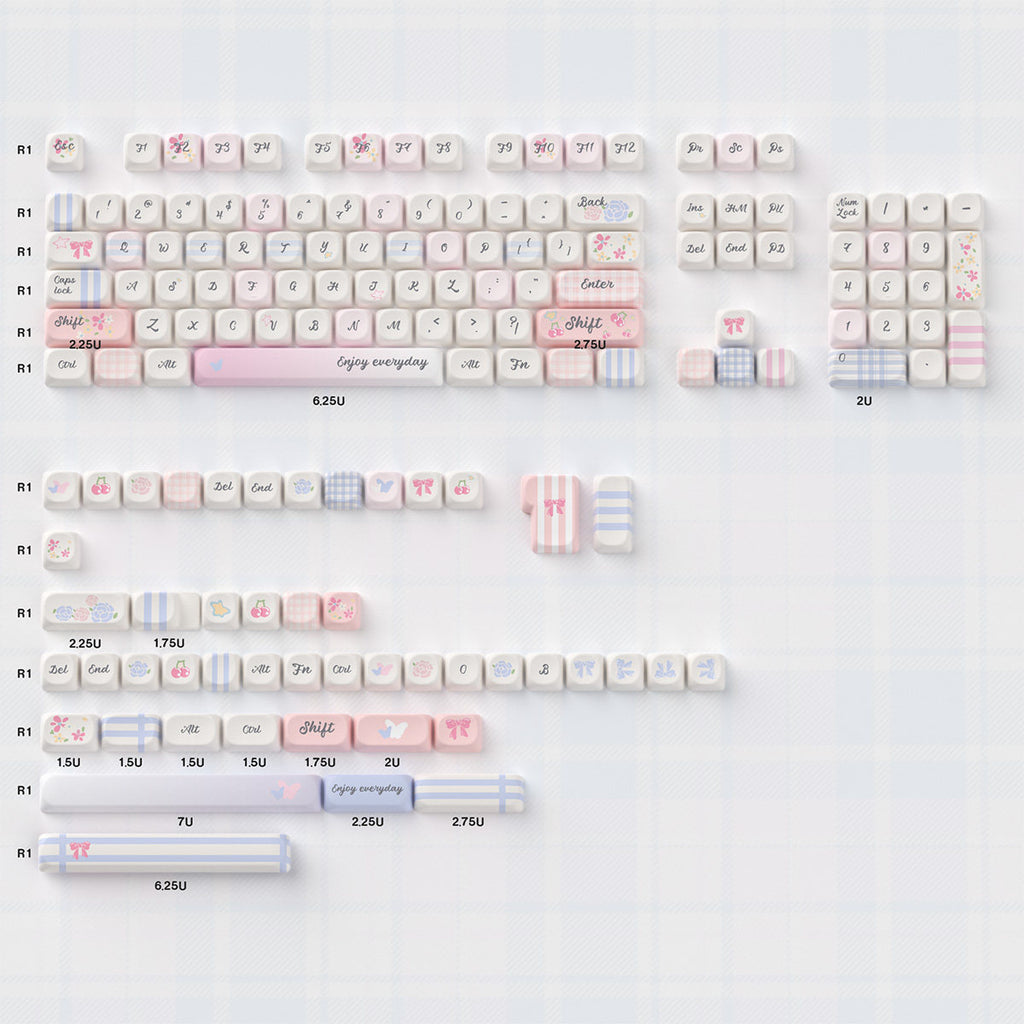 Urelab Plaid Garden Keycap Set