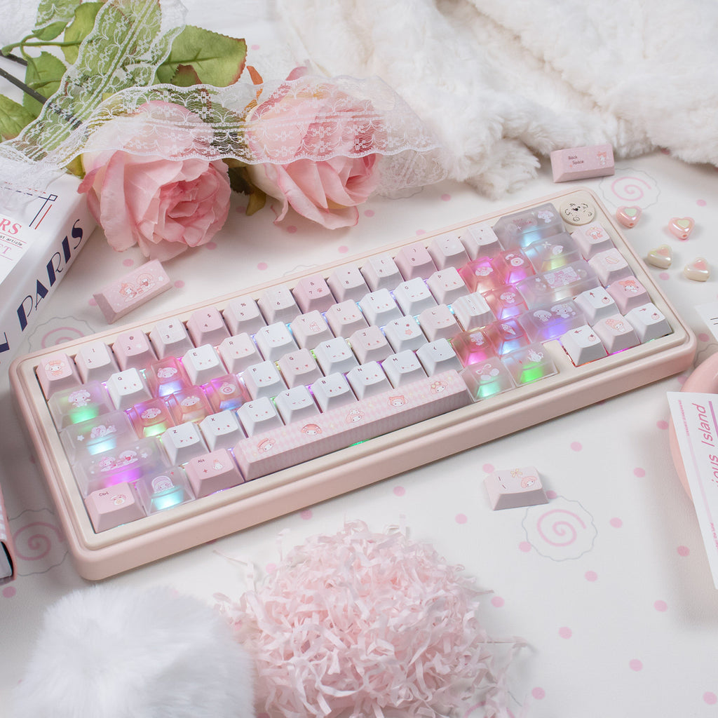 Urelab Pink Melody Keycap Set