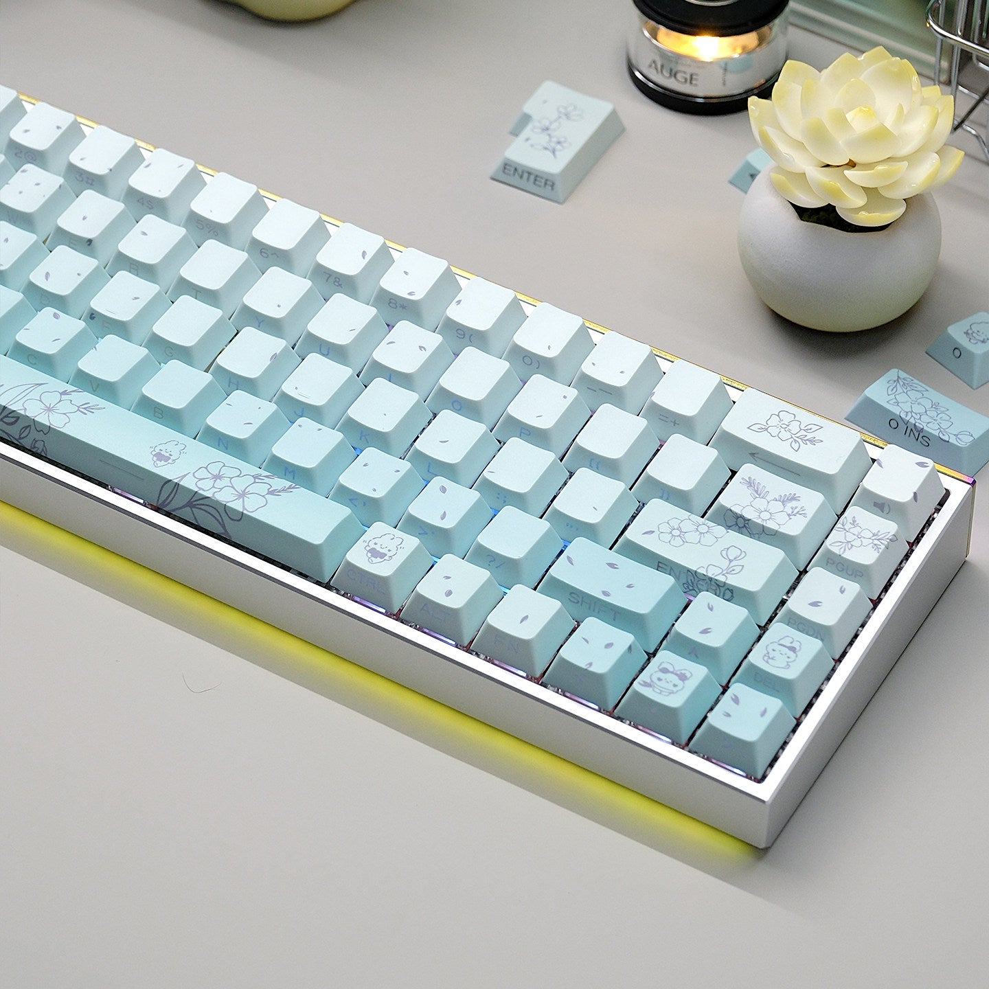 Urelab Floral Rabbit Journey Keycap Set