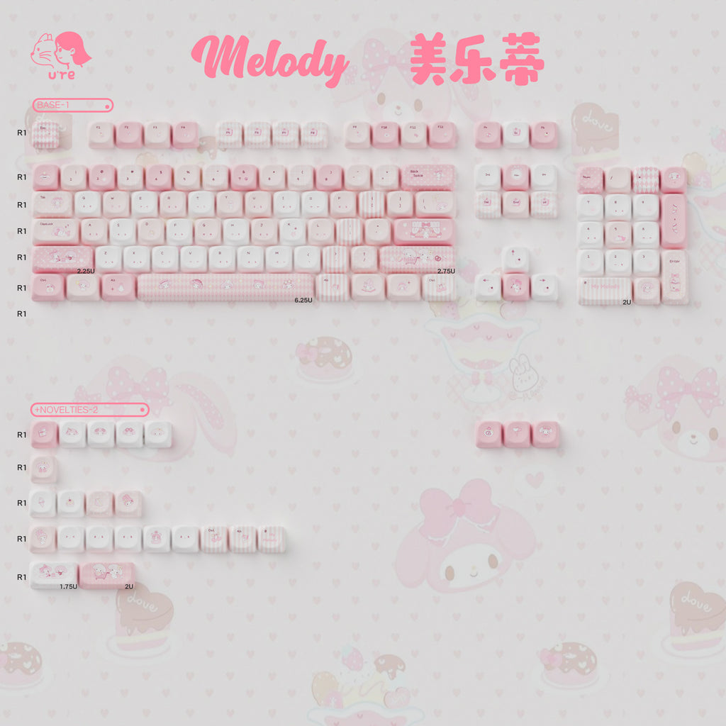 Urelab Pink Melody Keycap Set