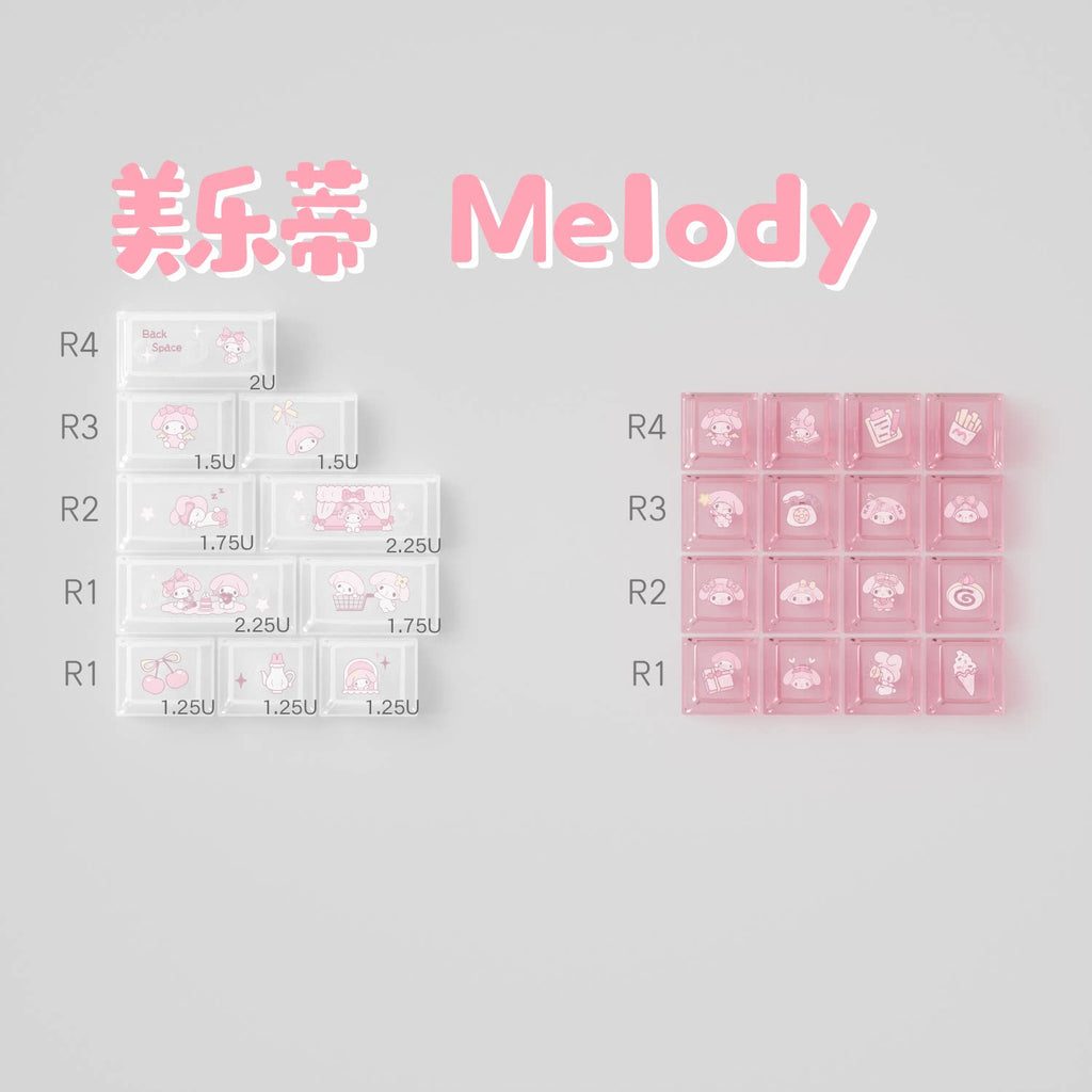 Urelab Pink Melody Keycap Set