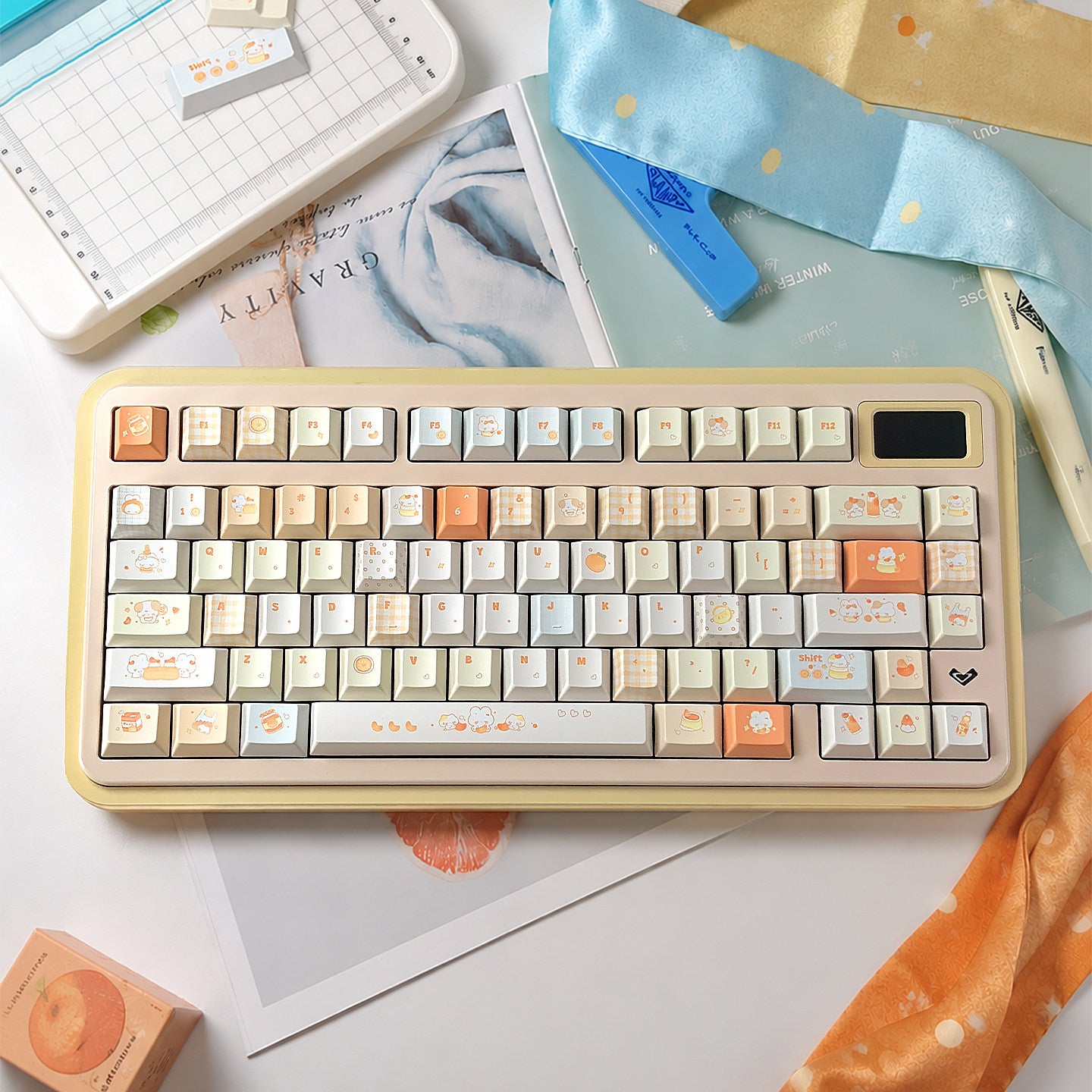 Juxia Dango Keycap Set | Orange Summer PBT Cherry & MOA Profile Keycaps