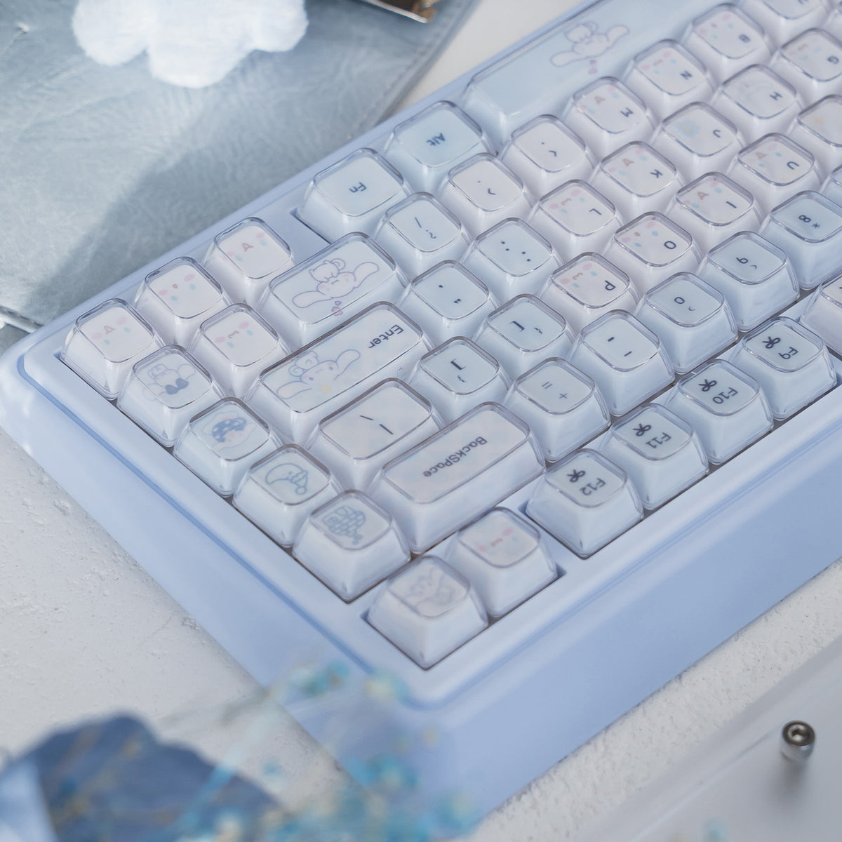 UR82 Cinnamoroll Crystal Jelly Mechanical Keyboard | KDA Profile PBT + PC Magnetic Switch