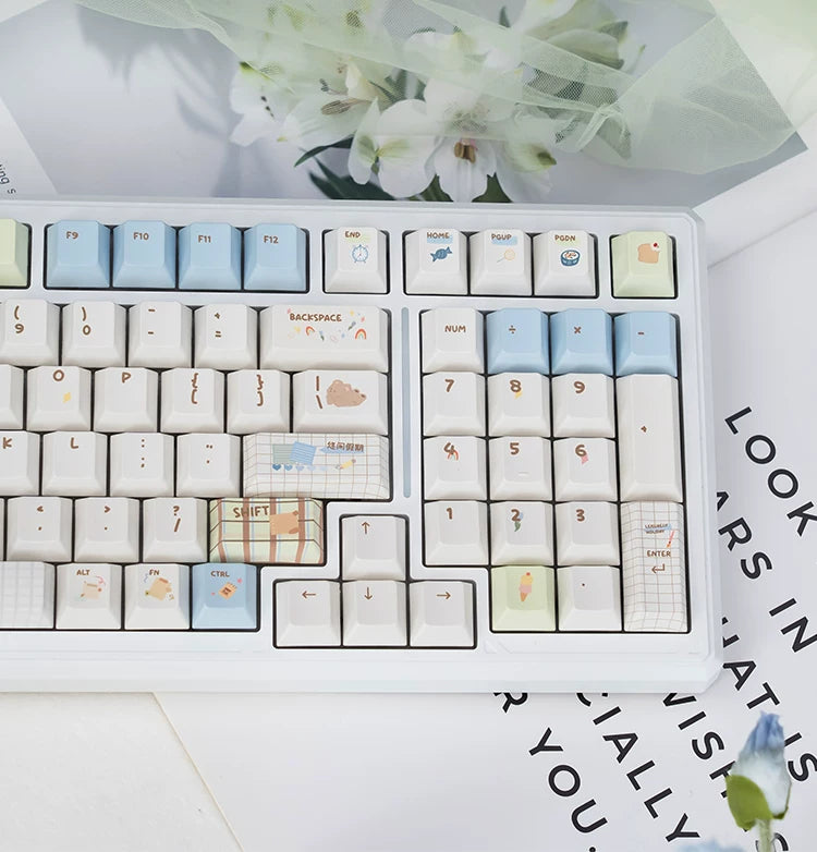 UR98 White Three-Mode Mechanical Keyboard | Gasket RGB Hot-Swap Custom Kit