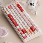 UR82 Strawberry Dessert Powder Three-Mode Mechanical Keyboard