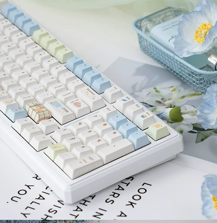 UR98 White Three-Mode Mechanical Keyboard | Gasket RGB Hot-Swap Custom Kit