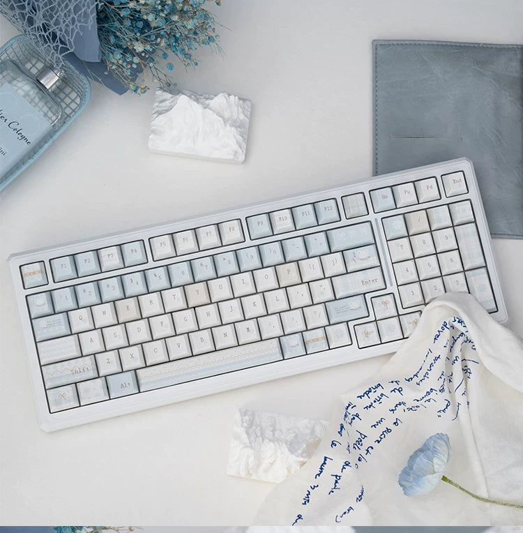 UR98 White Three-Mode Mechanical Keyboard | Gasket RGB Hot-Swap Custom Kit