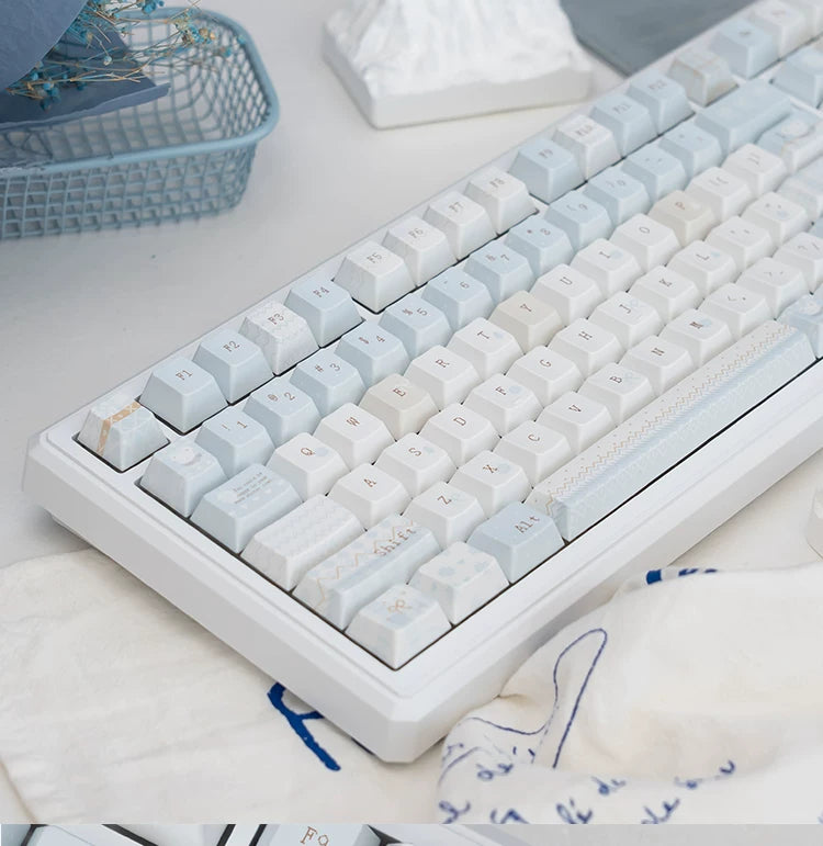 UR98 White Three-Mode Mechanical Keyboard | Gasket RGB Hot-Swap Custom Kit