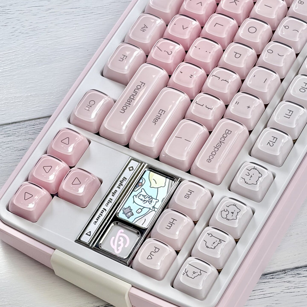 Jelly Foundation Keycap Set | Translucent Pastel Pink PBT Keycaps