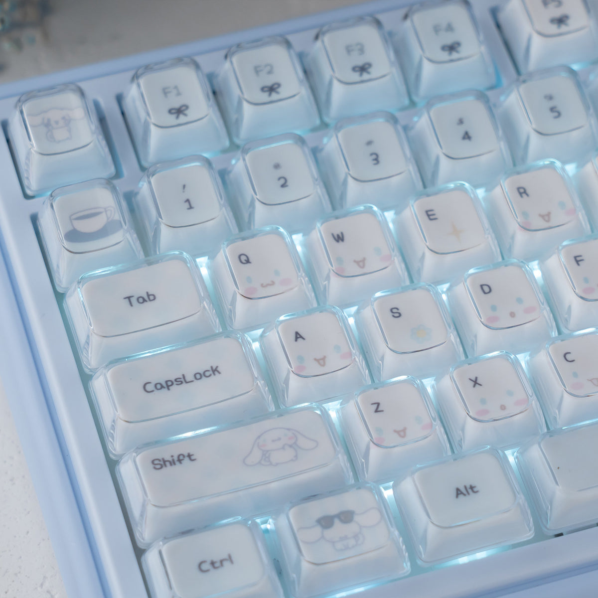 UR82 Cinnamoroll Crystal Jelly Mechanical Keyboard | KDA Profile PBT + PC Magnetic Switch