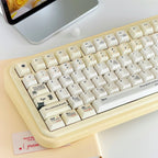 Shakespeare Pearlescent Metallic Keycap Set | Cream Yellow PBT Cherry Profile Keycaps