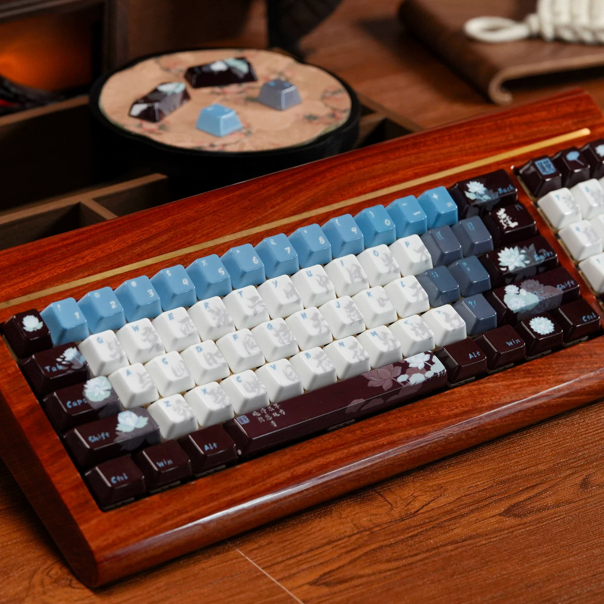 URE x XVX Ceramic Lotus Keycap Set | Cherry Profile PBT Dye-Sub Keycaps
