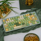 Urelab Osmanthus Oolong PBT Keycap Set | Cherry Profile | Aesthetic Floral Keycaps