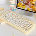 Shakespeare Pearlescent Metallic Keycap Set | Cream Yellow PBT Cherry Profile Keycaps