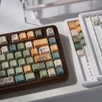 Urelab Osmanthus Oolong PBT Keycap Set | Cherry Profile | Aesthetic Floral Keycaps