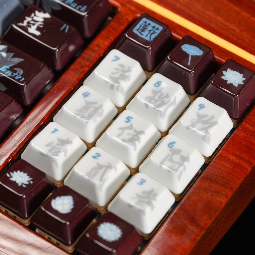 URE x XVX Ceramic Lotus Keycap Set | Cherry Profile PBT Dye-Sub Keycaps