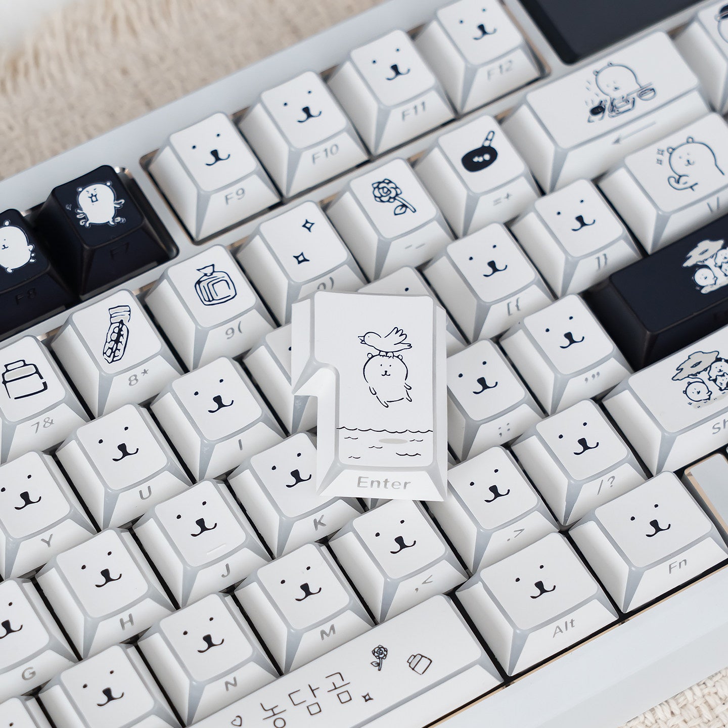 Cherry Self-mocking Bear - Folded Shadow Keycaps BPT set