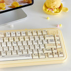 Shakespeare Pearlescent Metallic Keycap Set | Cream Yellow PBT Cherry Profile Keycaps
