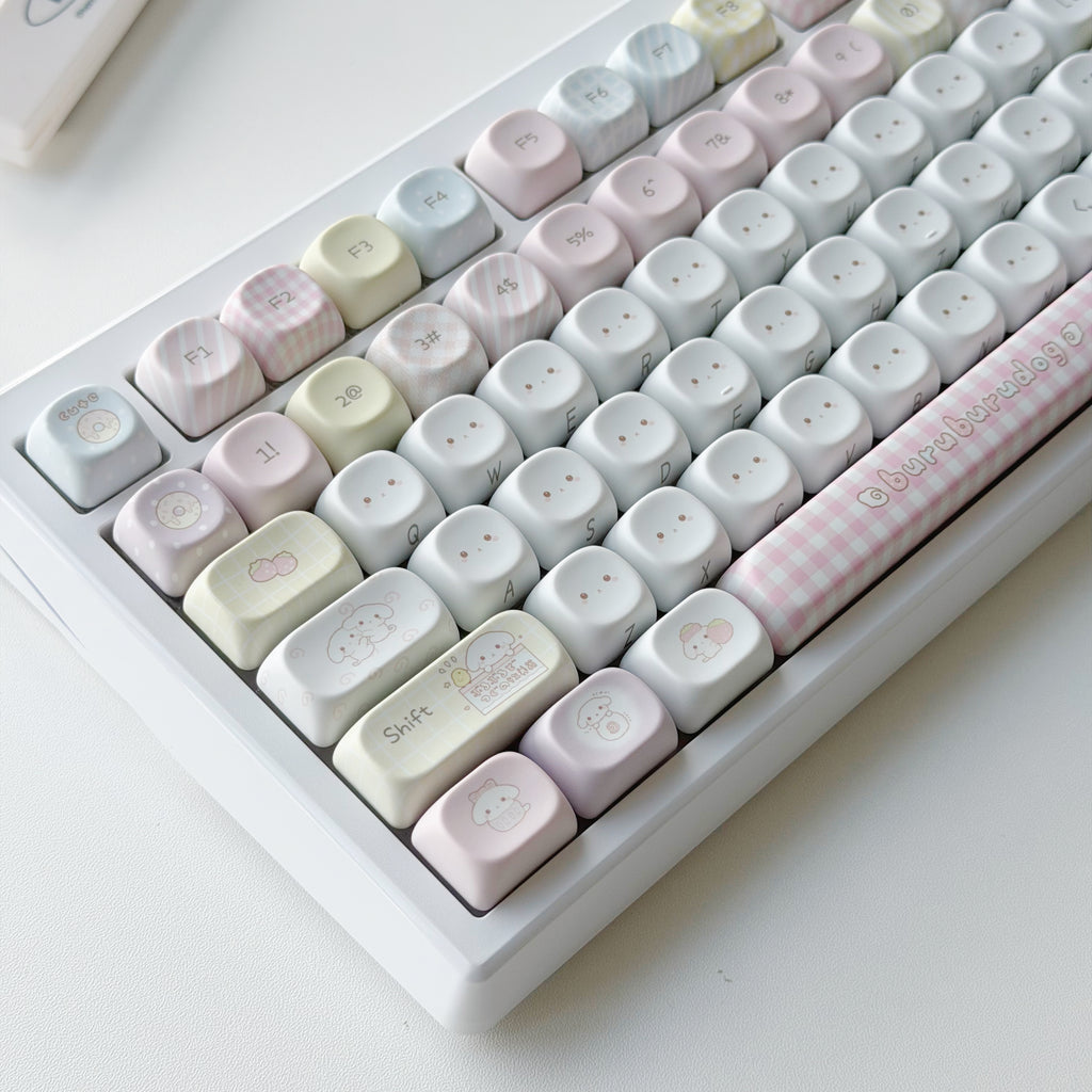 Soft plush puppy photo keycaps